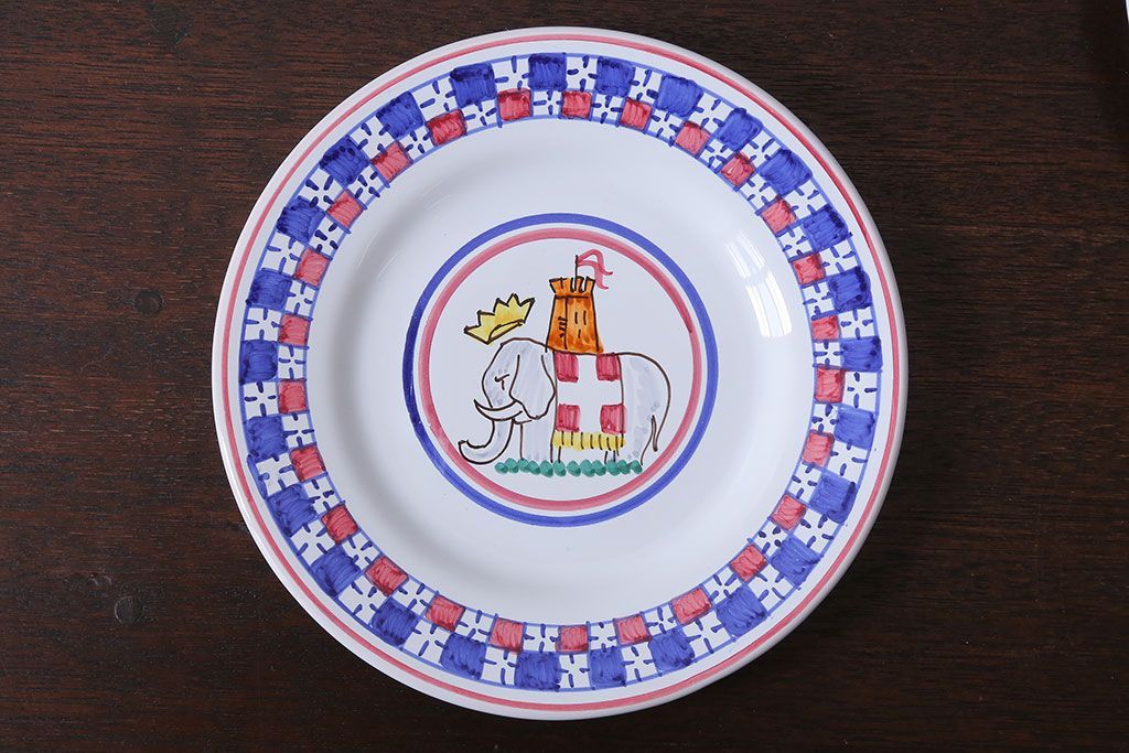 アンティーク雑貨　中古　イタリアSBERNA DERUTA(サブリナデルタ)　絵皿3枚セット(プレート)(洋食器)