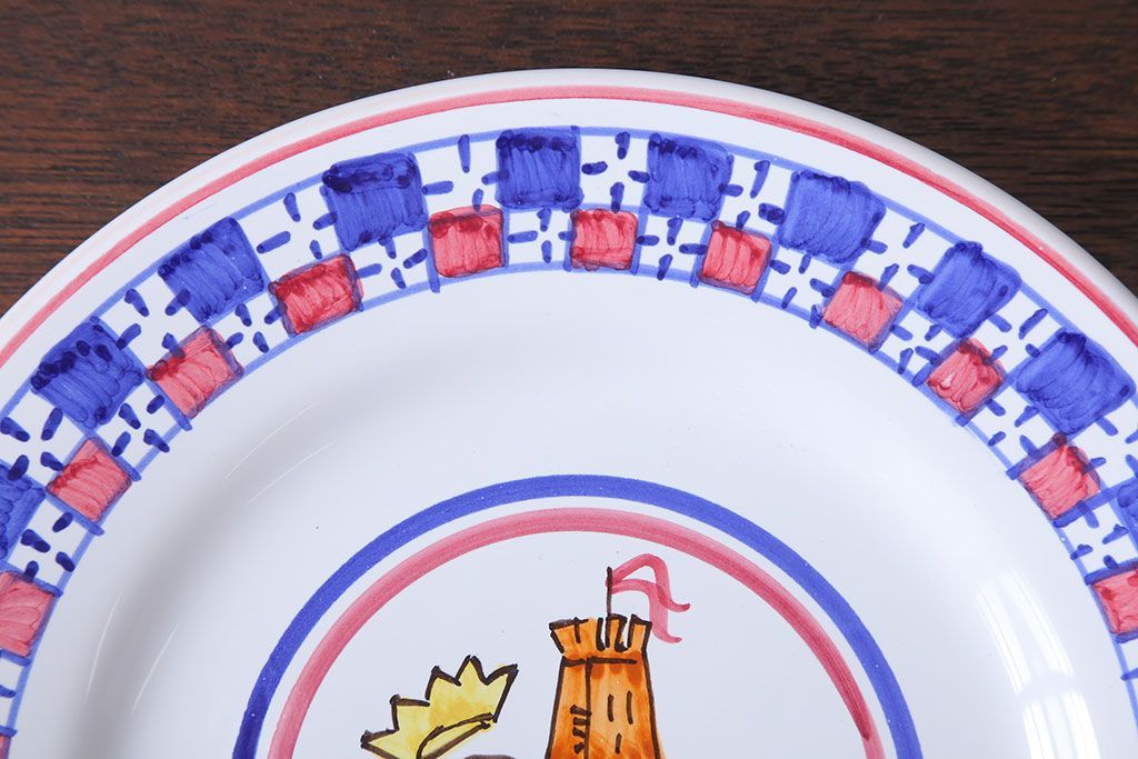 アンティーク雑貨　中古　イタリアSBERNA DERUTA(サブリナデルタ)　絵皿3枚セット(プレート)(洋食器)