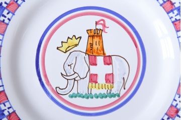 アンティーク雑貨　中古　イタリアSBERNA DERUTA(サブリナデルタ)　絵皿3枚セット(プレート)(洋食器)