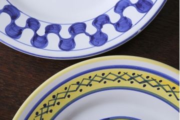 アンティーク雑貨　中古　イタリアSBERNA DERUTA(サブリナデルタ)　絵皿3枚セット(プレート)(洋食器)