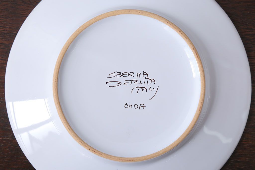 アンティーク雑貨　中古　イタリアSBERNA DERUTA(サブリナデルタ)　絵皿3枚セット(プレート)(洋食器)
