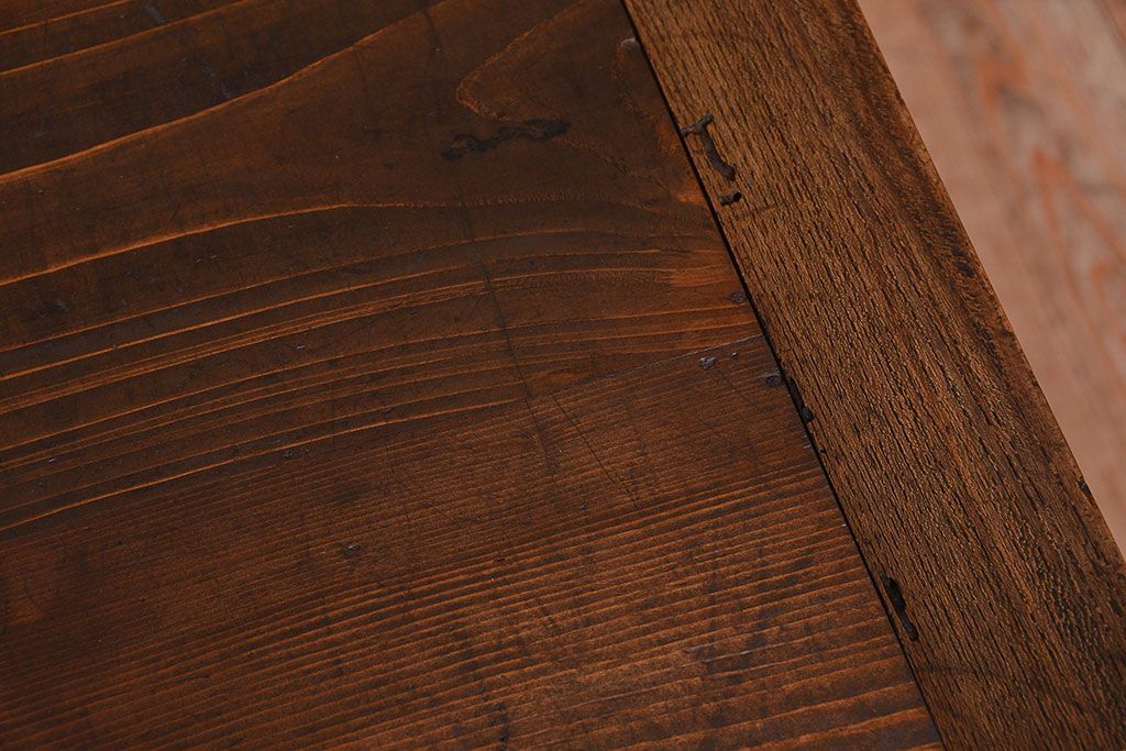 アンティーク家具　古民具・骨董　三面横桟回しの越後帳場箪笥(銭戸棚、帳箪笥・帳戸棚)