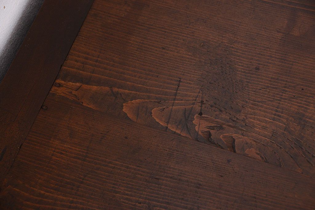 アンティーク家具　古民具・骨董　三面横桟回しの越後帳場箪笥(銭戸棚、帳箪笥・帳戸棚)