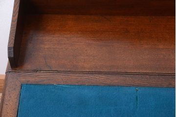 アンティーク家具　和製アンティーク　古い栓材の帳場机(簿記机・両袖机)(2)