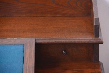 アンティーク家具　和製アンティーク　古い栓材の帳場机(簿記机・両袖机)(2)