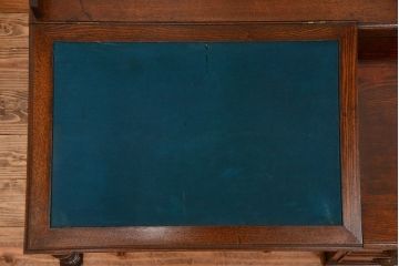 アンティーク家具　和製アンティーク　古い栓材の帳場机(簿記机・両袖机)(2)