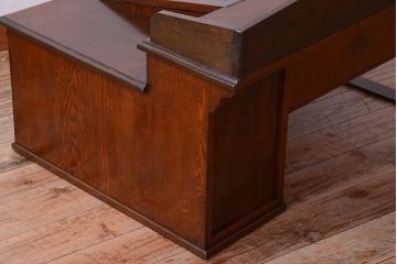 アンティーク家具　和製アンティーク　古い栓材の帳場机(簿記机・両袖机)(2)