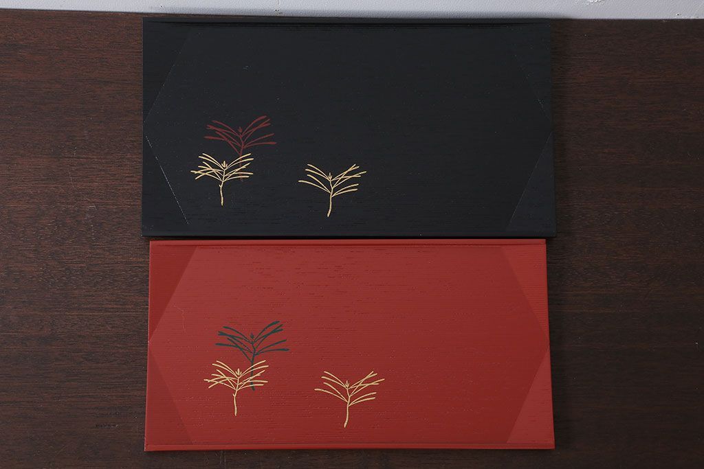 アンティーク雑貨　中古　象彦　松寿盆(菓子盆)　2枚セット(箱付)