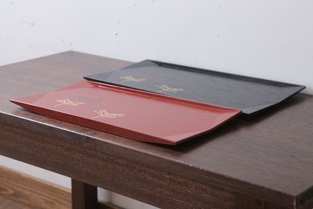 アンティーク雑貨　中古　象彦　松寿盆(菓子盆)　2枚セット(箱付)