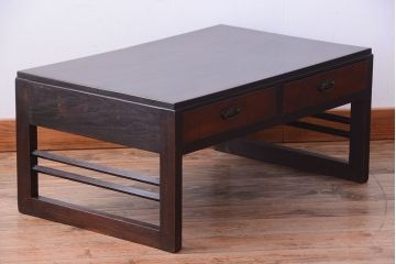 アンティーク家具　和製アンティーク　天板欅材!小ぶりな文机