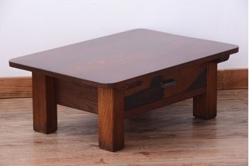 アンティーク家具　和製アンティーク　前板黒柿材!小ぶりな文机
