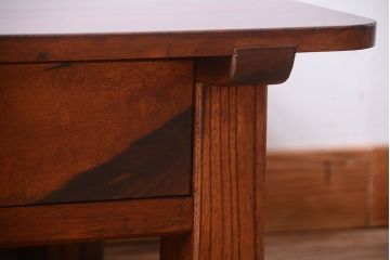 アンティーク家具　和製アンティーク　前板黒柿材!小ぶりな文机