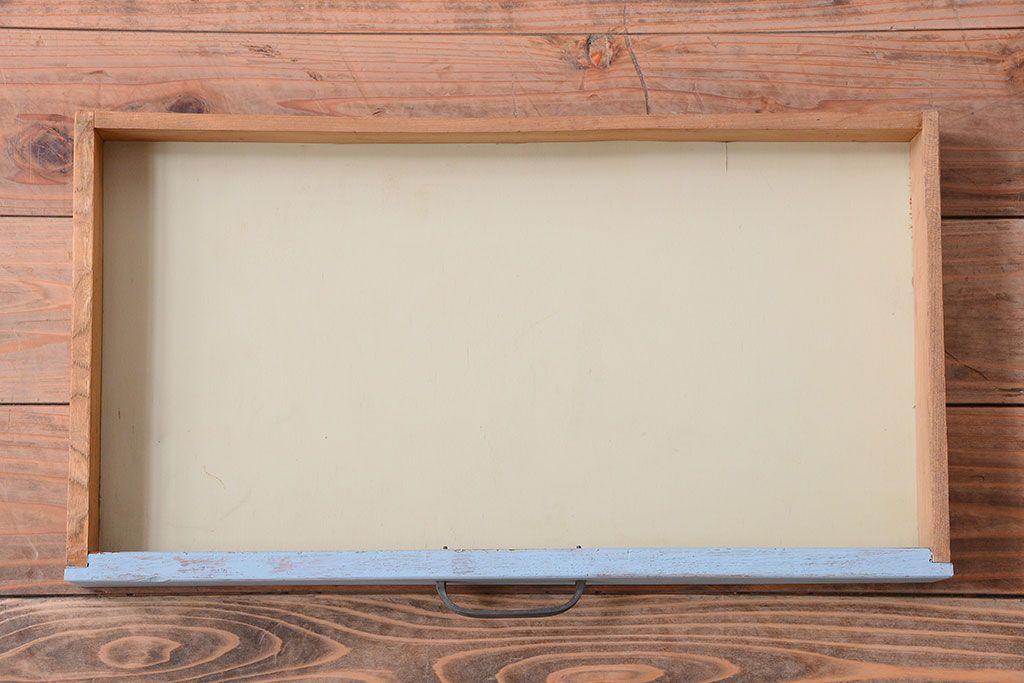 レトロ家具　アンティークペイント　古い木のレトロな平机(デスク)(2)