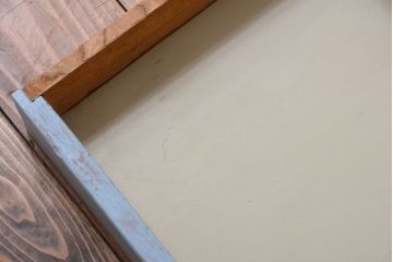 レトロ家具　アンティークペイント　古い木のレトロな平机(デスク)(2)