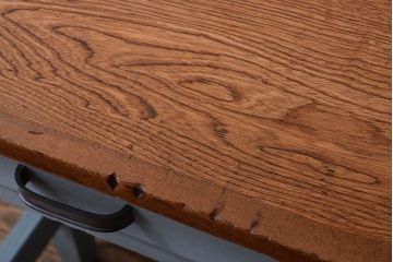 レトロ家具　アンティークペイント　古い木のレトロな平机(デスク)(2)