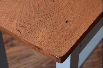 レトロ家具　アンティークペイント　古い木のレトロな平机(デスク)(2)