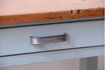 レトロ家具　アンティークペイント　古い木のレトロな平机(デスク)(2)