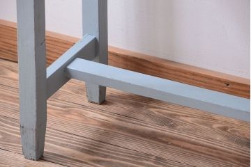 レトロ家具　アンティークペイント　古い木のレトロな平机(デスク)(2)