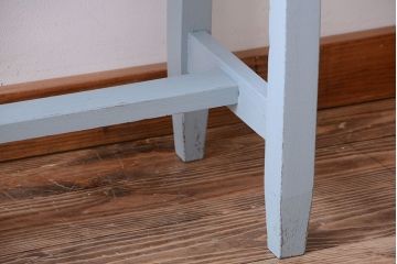 レトロ家具　アンティークペイント　古い木のレトロな平机(デスク)(2)