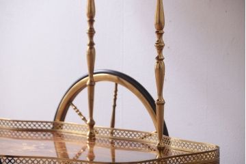 中古　イタリア製　バタフライ天板付き!2段キャスターワゴン