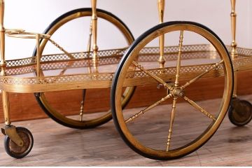 中古　イタリア製　バタフライ天板付き!2段キャスターワゴン