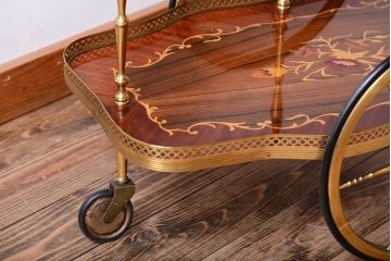 中古　イタリア製　バタフライ天板付き!2段キャスターワゴン
