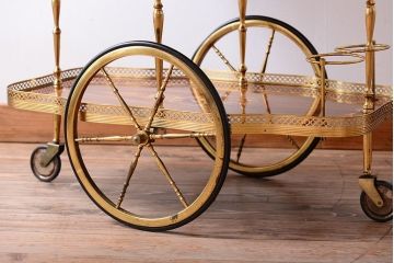 中古　イタリア製　バタフライ天板付き!2段キャスターワゴン