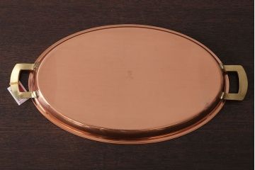 アンティーク雑貨　ビンテージ　スイスSpring(スプリング)　銅製オーバルパン