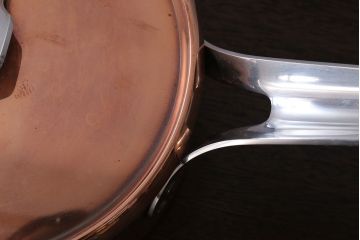 アンティーク雑貨 ビンテージ デンマークGeorg Jensen(ジョージ・ジェンセン) 銅製の片手鍋(蓋付き)