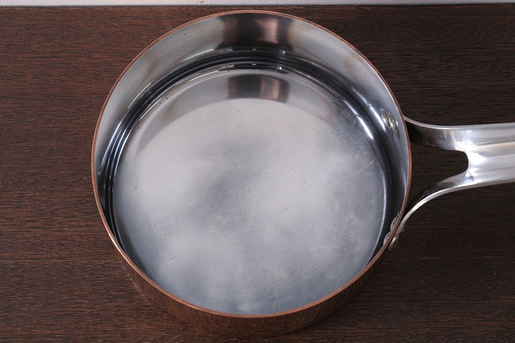 アンティーク雑貨 ビンテージ デンマークGeorg Jensen(ジョージ・ジェンセン) 銅製の片手鍋(蓋付き)