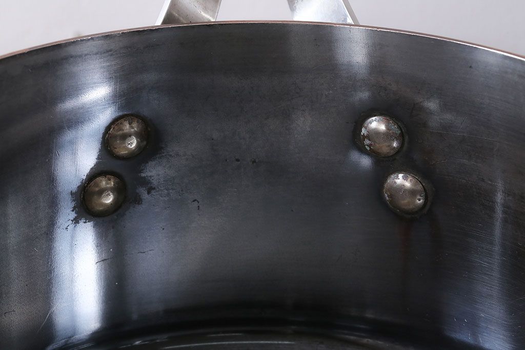 アンティーク雑貨 ビンテージ デンマークGeorg Jensen(ジョージ・ジェンセン) 銅製の片手鍋(蓋付き)