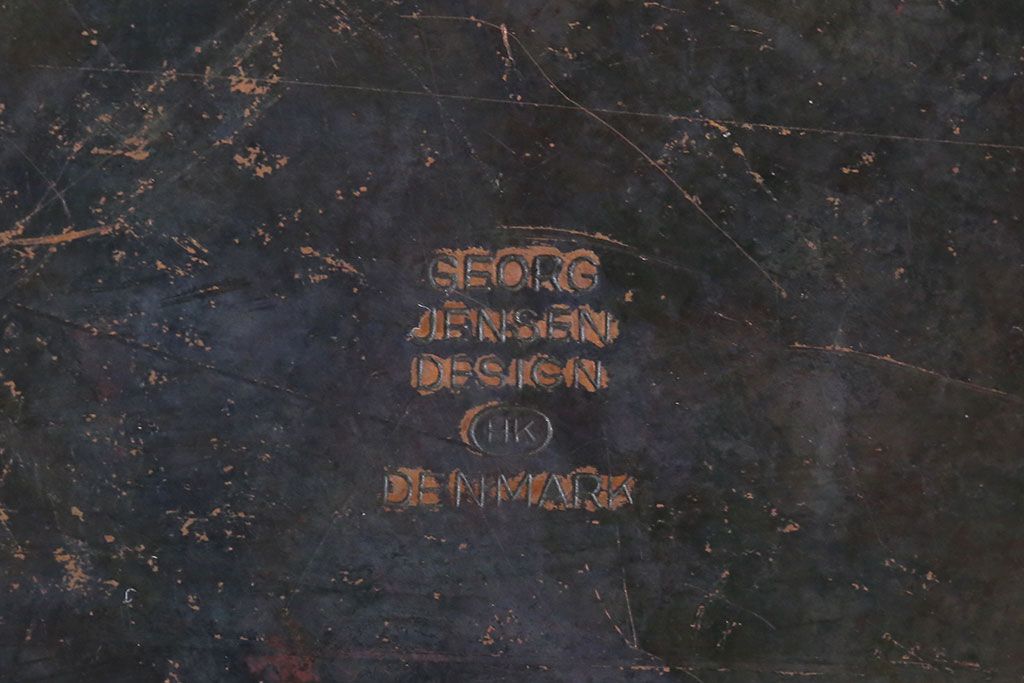 アンティーク雑貨 ビンテージ デンマークGeorg Jensen(ジョージ・ジェンセン) 銅製の片手鍋(蓋付き)