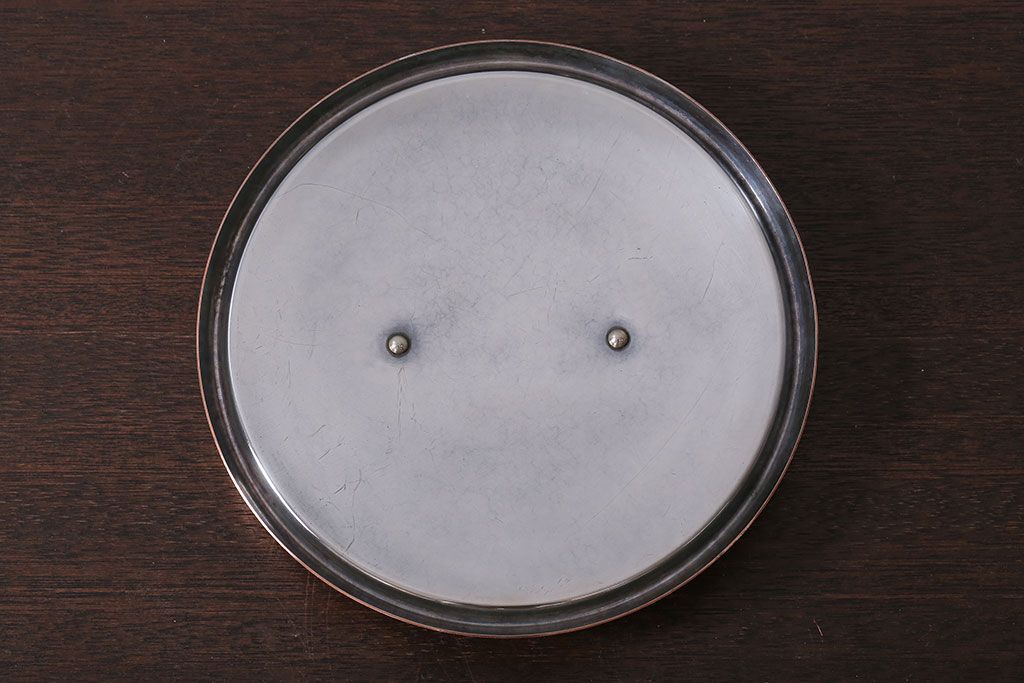 アンティーク雑貨 ビンテージ デンマークGeorg Jensen(ジョージ・ジェンセン) 銅製の片手鍋(蓋付き)