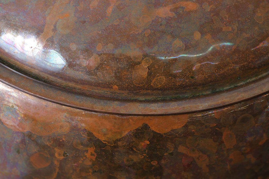 アンティーク雑貨　ビンテージ　スイスStockli Netstal　木製取っ手の銅製両手鍋