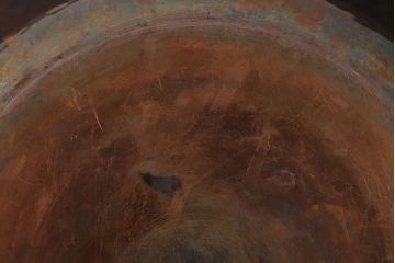 アンティーク雑貨　ビンテージ　スイスStockli Netstal　木製取っ手の銅製両手鍋