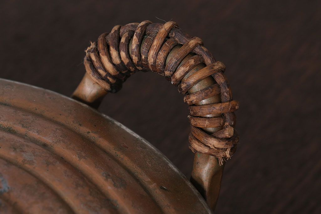 アンティーク雑貨　ビンテージ　銅製のシャビーな両手鍋