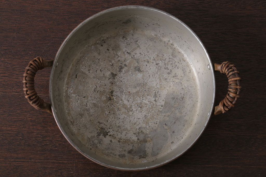 アンティーク雑貨　ビンテージ　銅製のシャビーな両手鍋