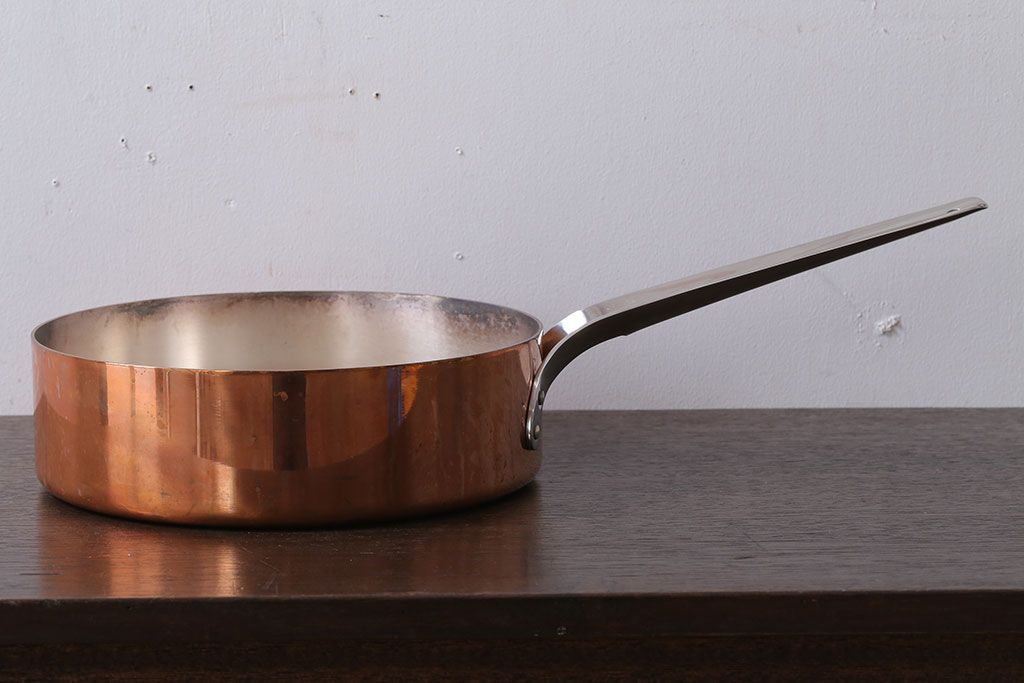 アンティーク雑貨　ビンテージ　デンマークGeorg Jensen(ジョージ・ジェンセン) 銅製の片手鍋