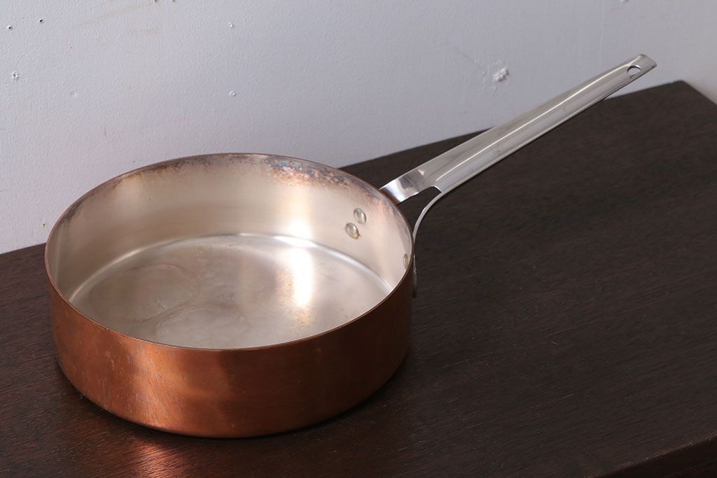 アンティーク雑貨　ビンテージ　デンマークGeorg Jensen(ジョージ・ジェンセン) 銅製の片手鍋