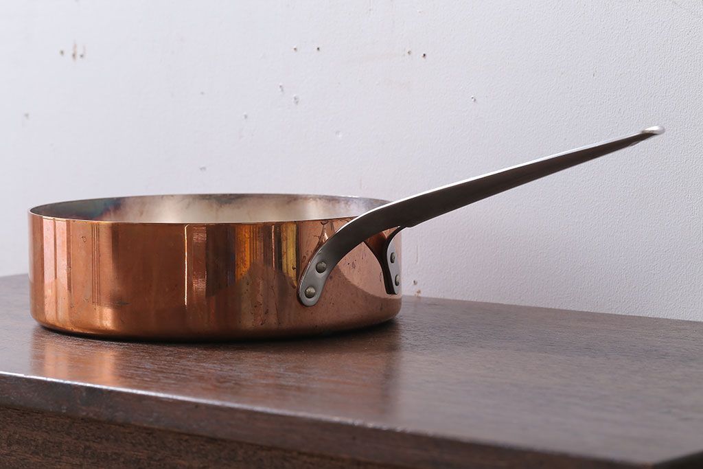 アンティーク雑貨　ビンテージ　デンマークGeorg Jensen(ジョージ・ジェンセン) 銅製の片手鍋