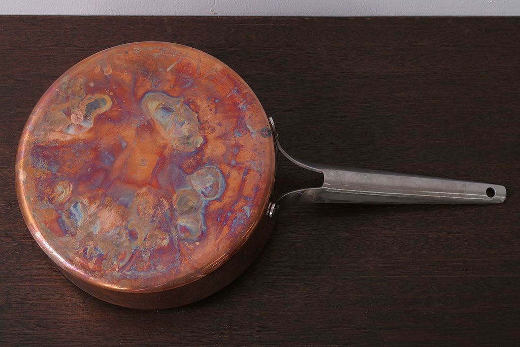 アンティーク雑貨　ビンテージ　デンマークGeorg Jensen(ジョージ・ジェンセン) 銅製の片手鍋