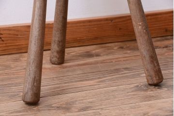 中古　アジアン家具　本革座面のチェア(椅子)(1)