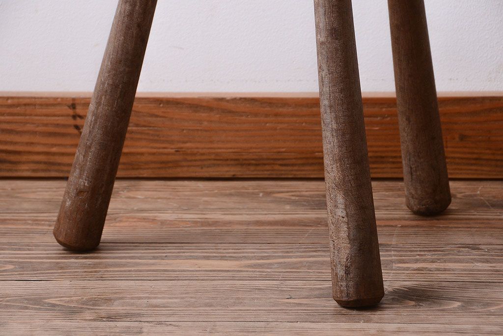 中古　アジアン家具　本革座面のチェア(椅子)(1)