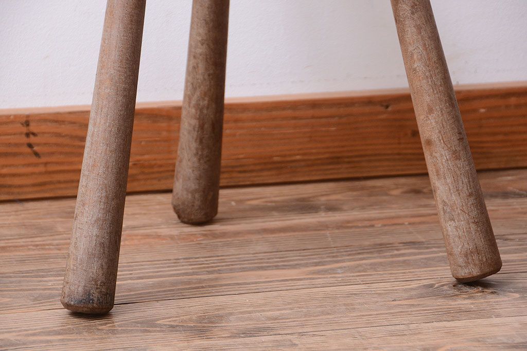 中古　アジアン家具　本革座面のチェア(椅子)(2)