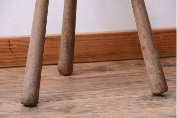 中古　アジアン家具　本革座面のチェア(椅子)(2)