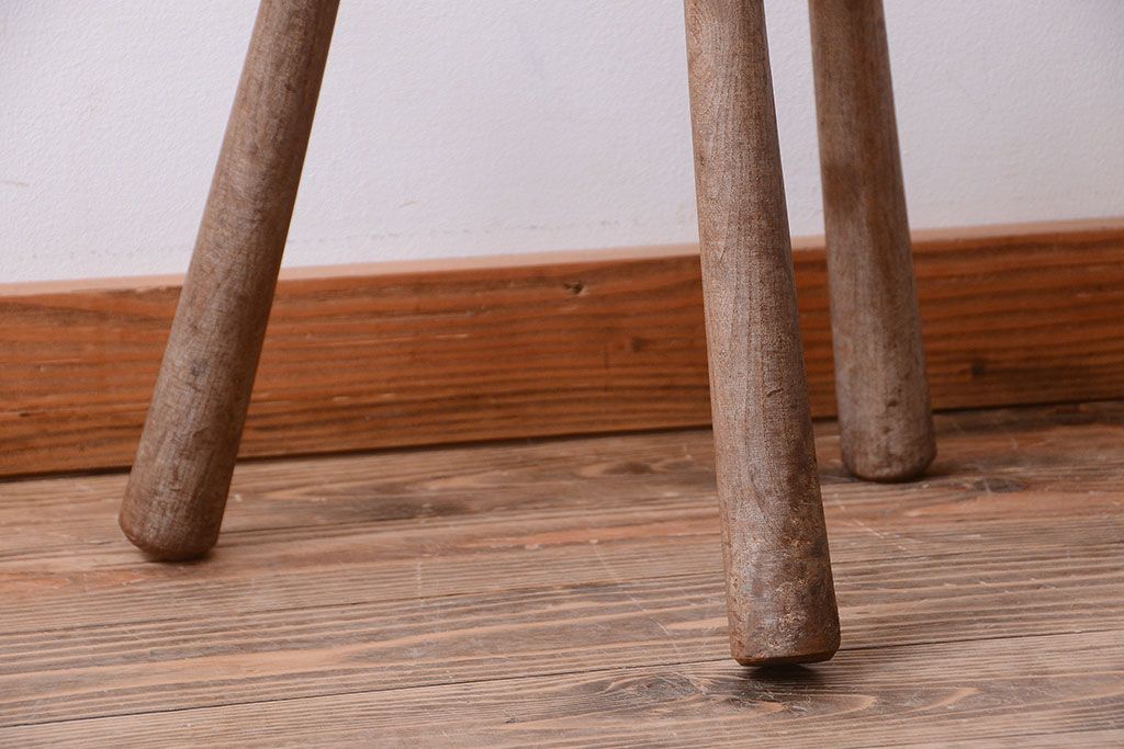 中古　アジアン家具　本革座面のチェア(椅子)(2)