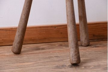 中古　アジアン家具　本革座面のチェア(椅子)(2)