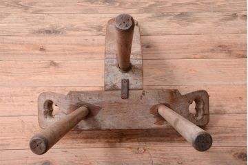 中古　アジアン家具　本革座面のチェア(椅子)(2)