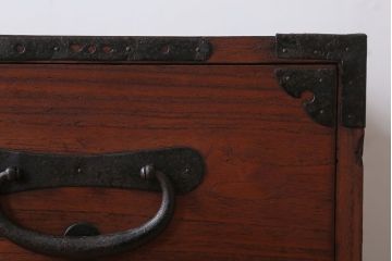 アンティーク家具　和製アンティーク　シンプルな丸金具!時代箪笥ローボード