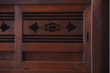 アンティーク家具　古民具・骨董　明治〜大正期　欅材と檜材!三尺　二段重ねアンティーク水屋箪笥